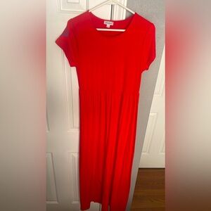 Red Maxi Dress with USA monogram
